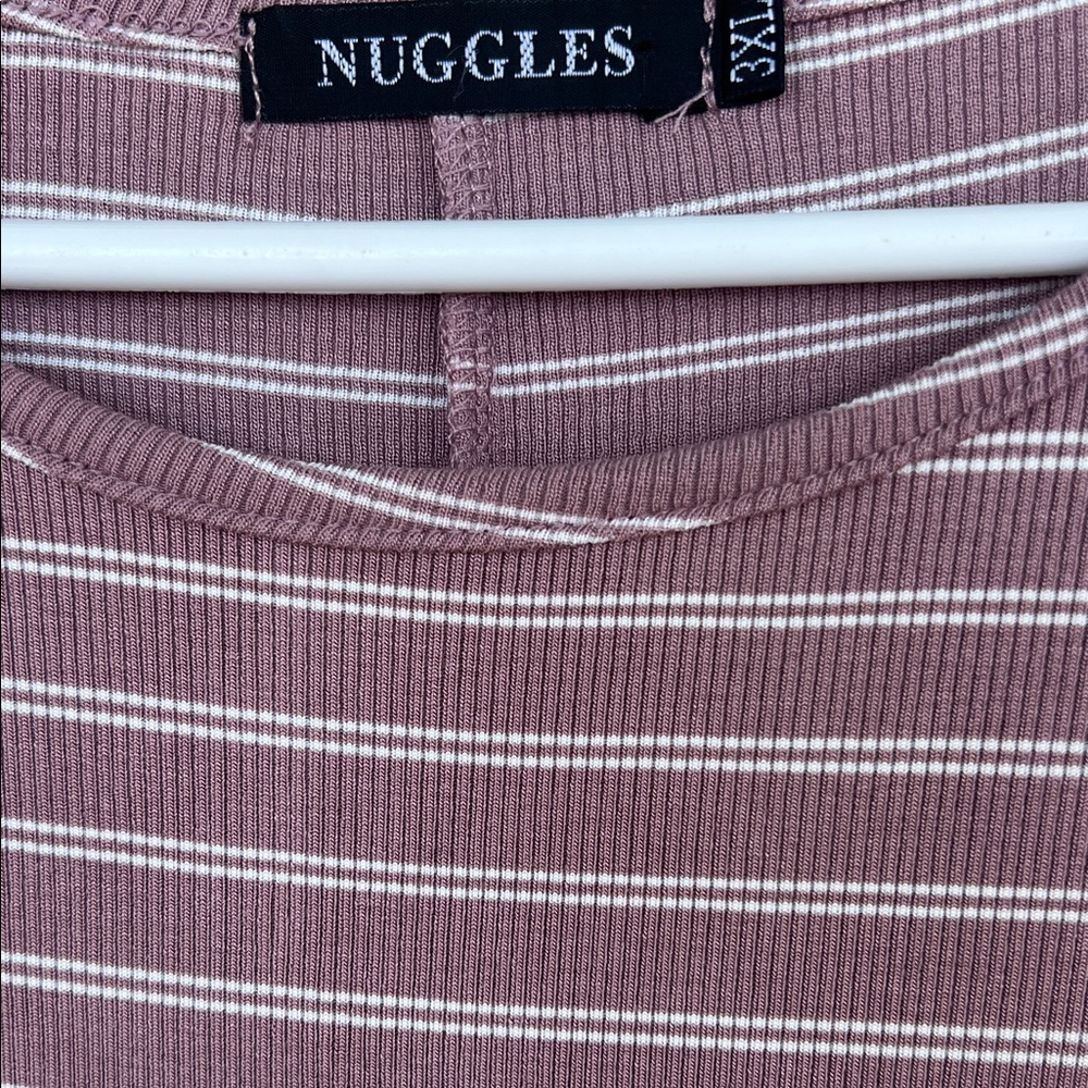 Striped Mauve and White Nuggles dress 3xL